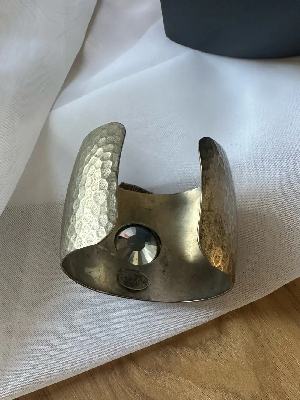 Vintage Gerard Yosca Statement Cuff Bracelet - Silver-Tone
